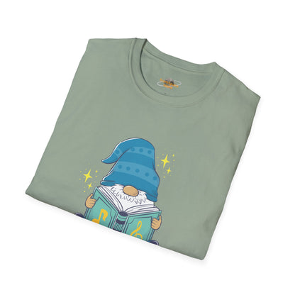 Mystical Book-Reading Gnome Unisex T-Shirt: Stories & Sparkle