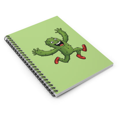 Running Cactus Spiral Notebook | Funny Plant Lover Journal & Cute Succulent Gift