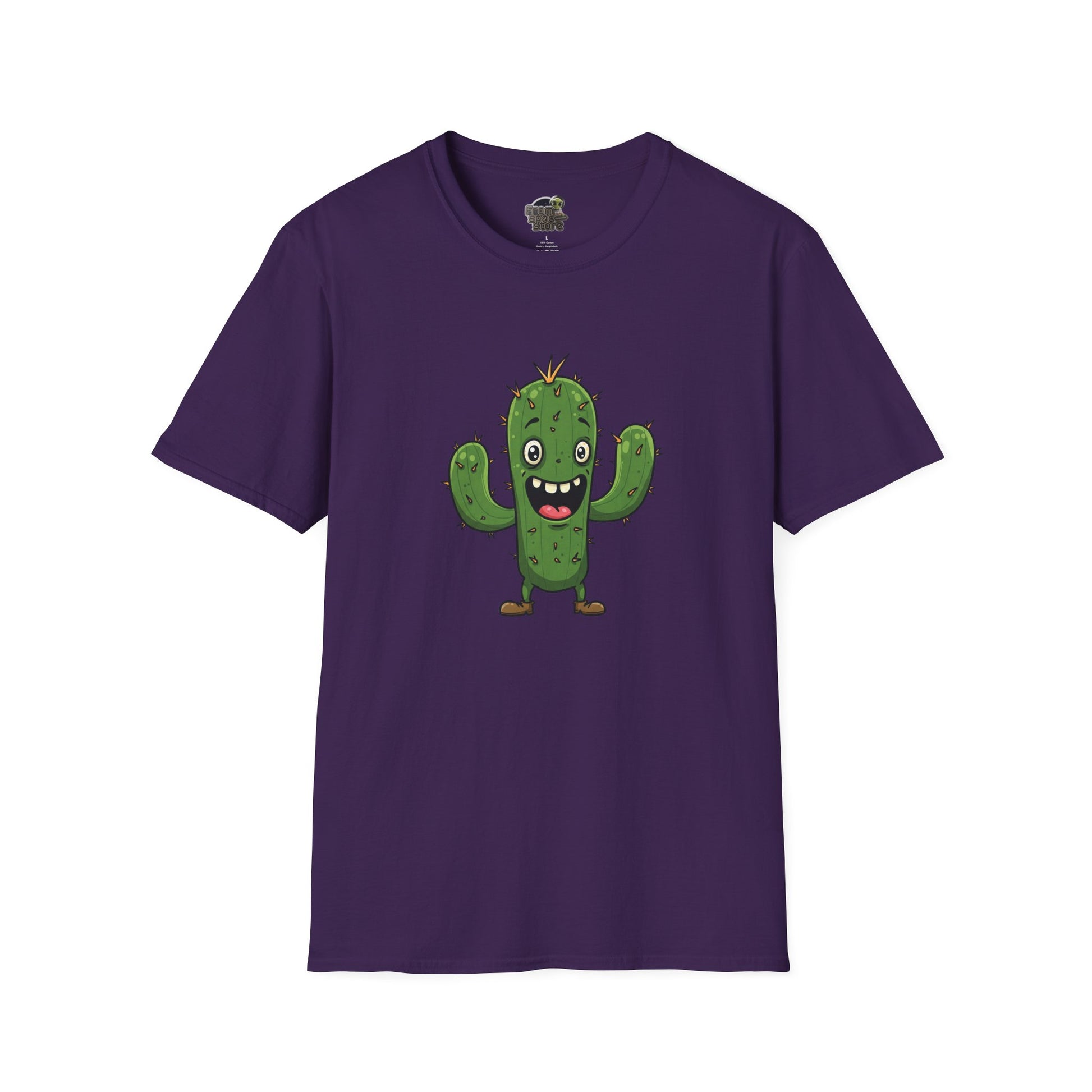 Cactus Mania T-Shirt: Joyful Cactus Tee | Organic Cotton & Stretchy Comfort Purple