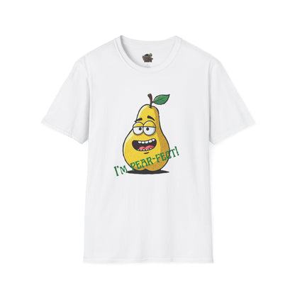 Pear T-Shirt: Funny "I'm Pear-fect" Graphic Tee | Organic Cotton & Unique Design White