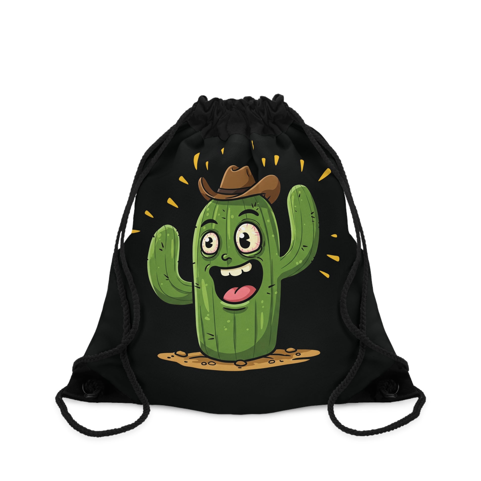 Cactus Cowboy" Drawstring Bag - Unique, Durable & Eco-Friendly Style One size