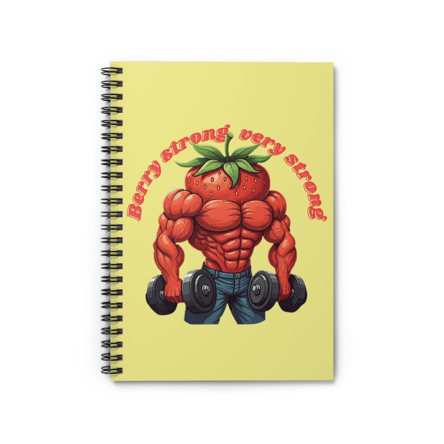 "Berry Strong" Strawberry Spiral Notebook - Bodybuilding Journal