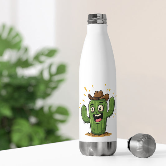 Cactus Cowboy Water Bottle – Fun, Insulated Stainless Steel 20oz for Everyday Adventures 20oz