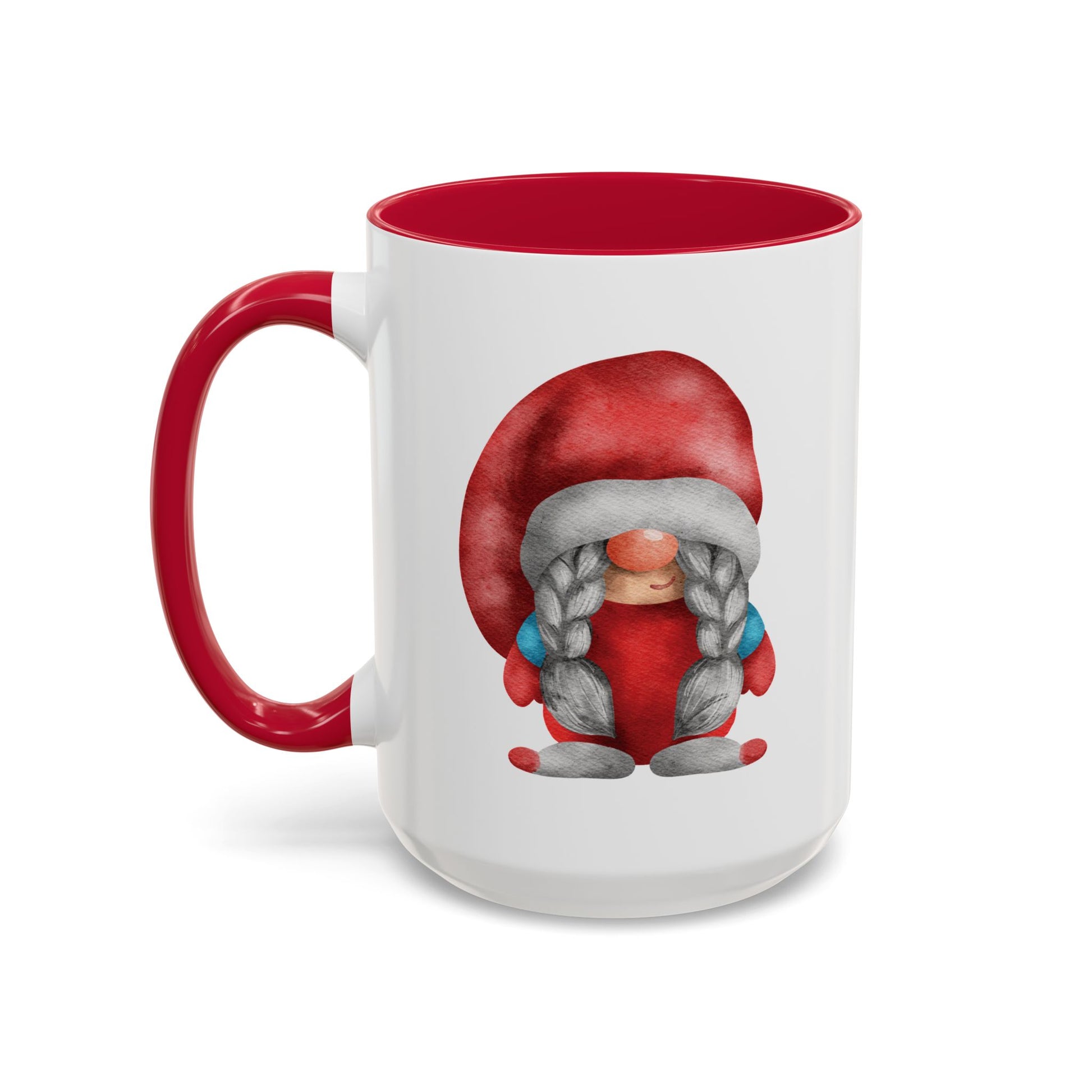 Cheerful Red Gnome with Braids Mug - Sip Your Sweet Melody | Ceramic Coffee & Tea Cup (11oz/15oz)