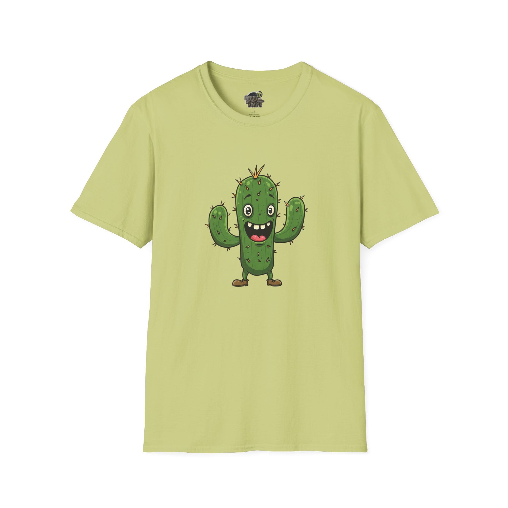 Cactus Mania T-Shirt: Joyful Cactus Tee | Organic Cotton & Stretchy Comfort Pistachio