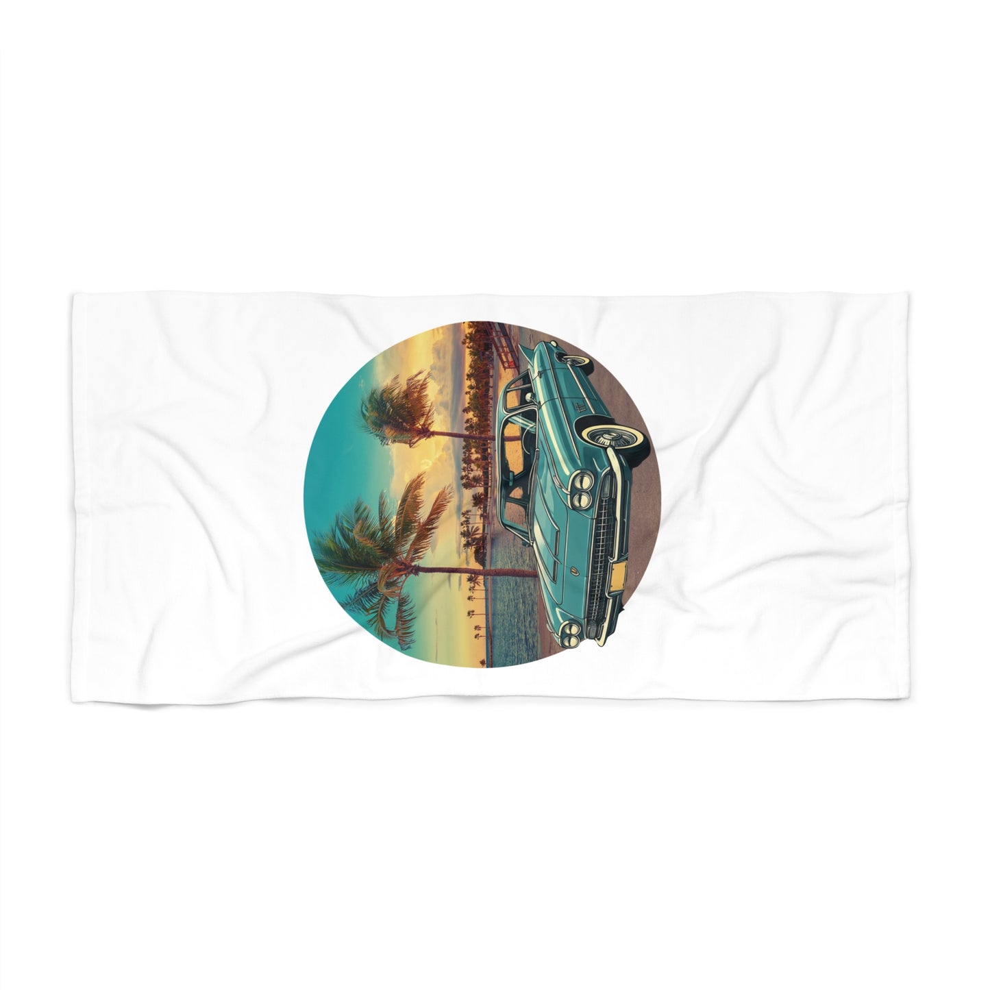 Cadillac Eldorado Brougham 1950s Beach Towel: Vintage Luxury & 50s Charm for Your Summer!