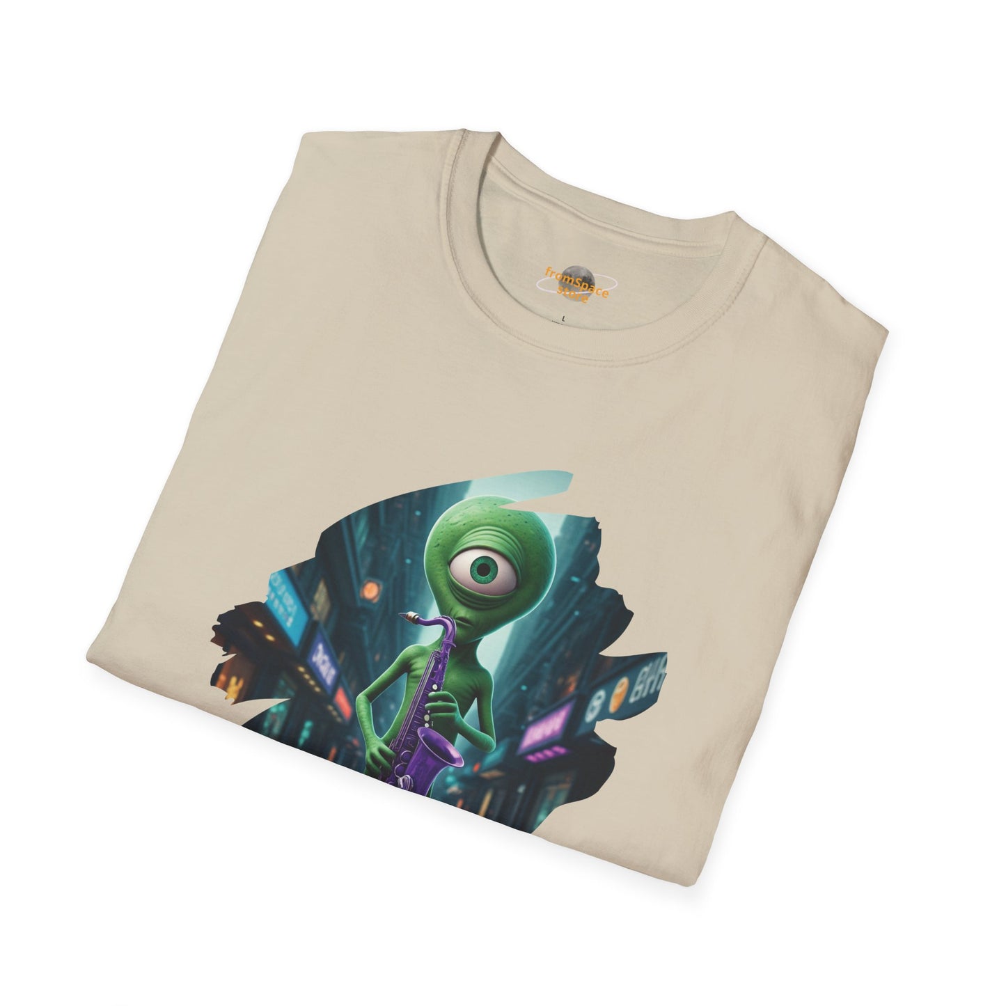 Alien Saxophone Player Unisex T-Shirt: Sci-Fi Vibes