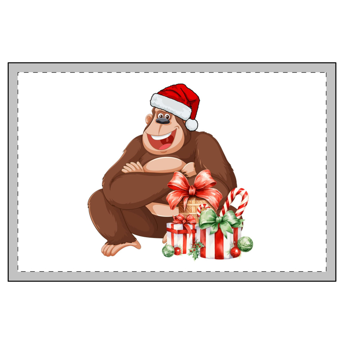 Christmas Monkey & Gifts Candle & Fluffy Santa Socks Gift Set