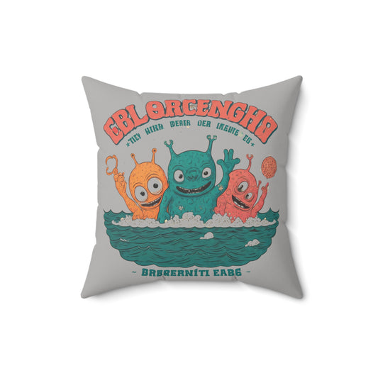 Vibrant Alien Vibes Throw Pillow - Soft & Funny Cushion for Kids & Adults - Unique Home Decor Gift