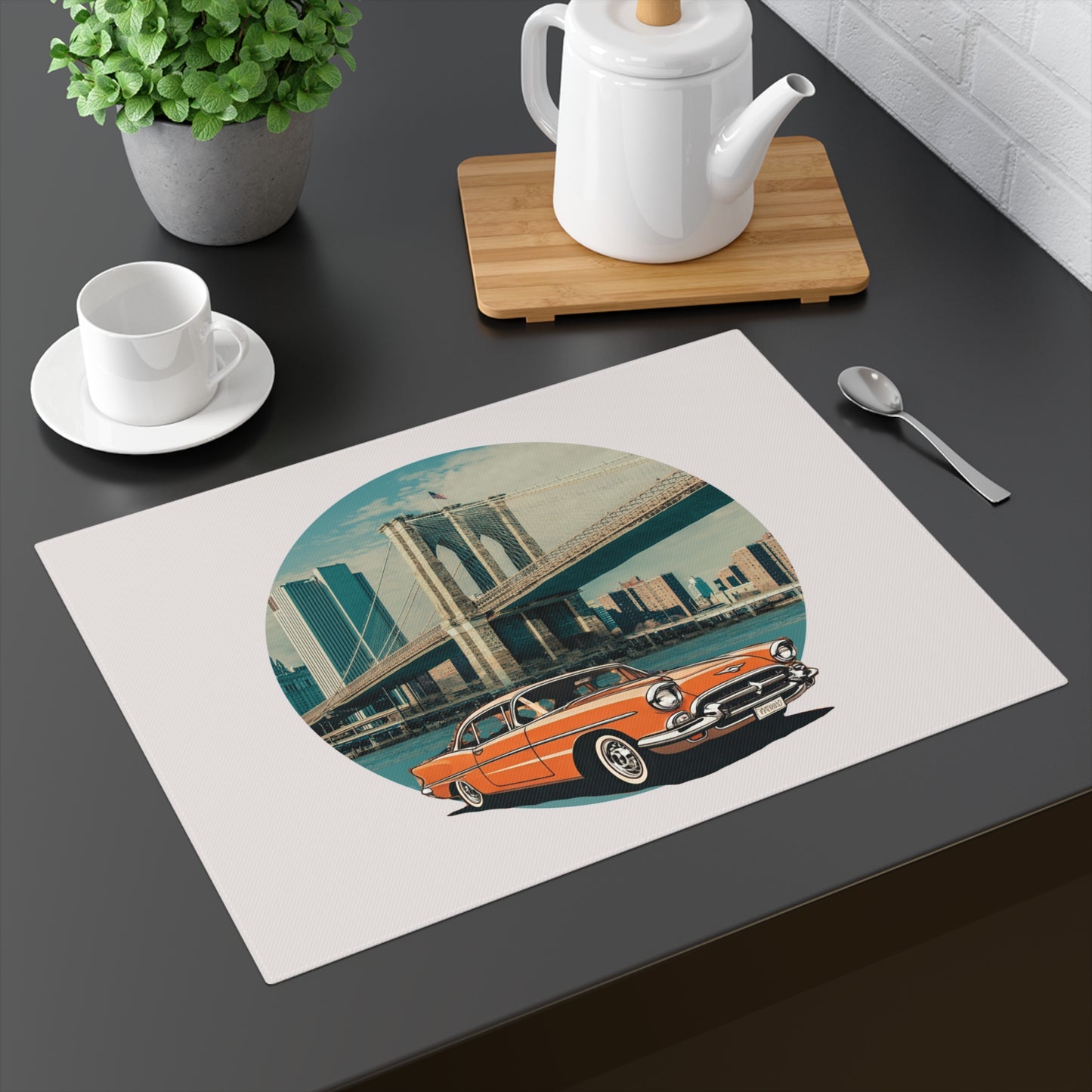 The Bridge to Yesterday: Orange Bel Air Cotton Placemat