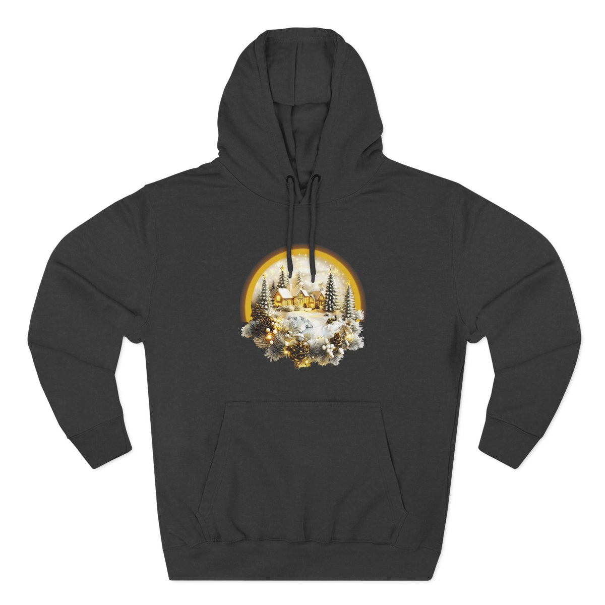 Copy of Copy of Copy of Copy of Three-Panel Fleece Hoodie - happy holiday gorilla