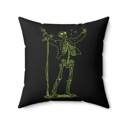 Neon Screamer: Expressive Singer Fluo Skeleton Pillow