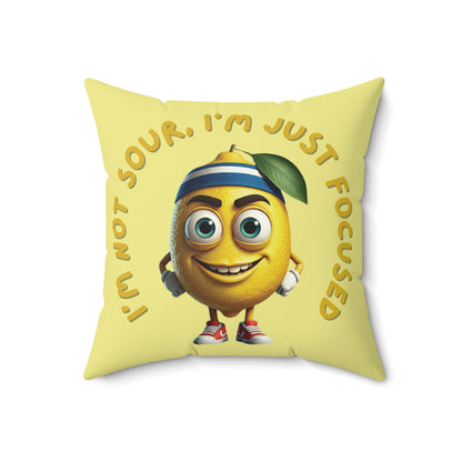 The Sour Truth: "I'm Just Focused" Lemon Throw Pillow