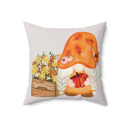 Harvest Whisper – Autumn Pumpkin & Flower Gnome Pillow