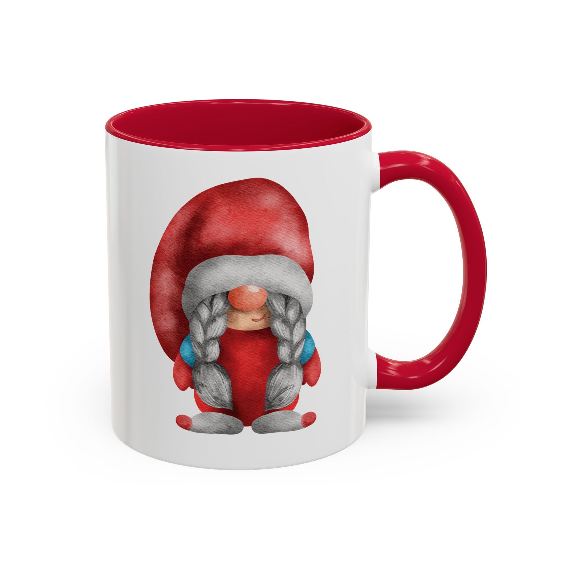 Cheerful Red Gnome with Braids Mug - Sip Your Sweet Melody | Ceramic Coffee & Tea Cup (11oz/15oz)