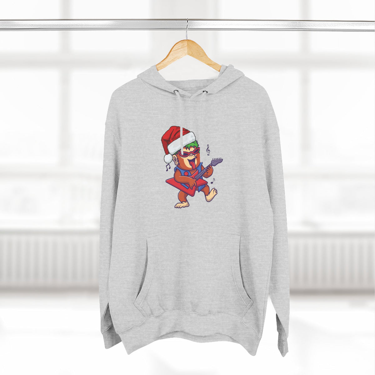 Copy of Three-Panel Fleece Hoodie - happy holiday gorilla
