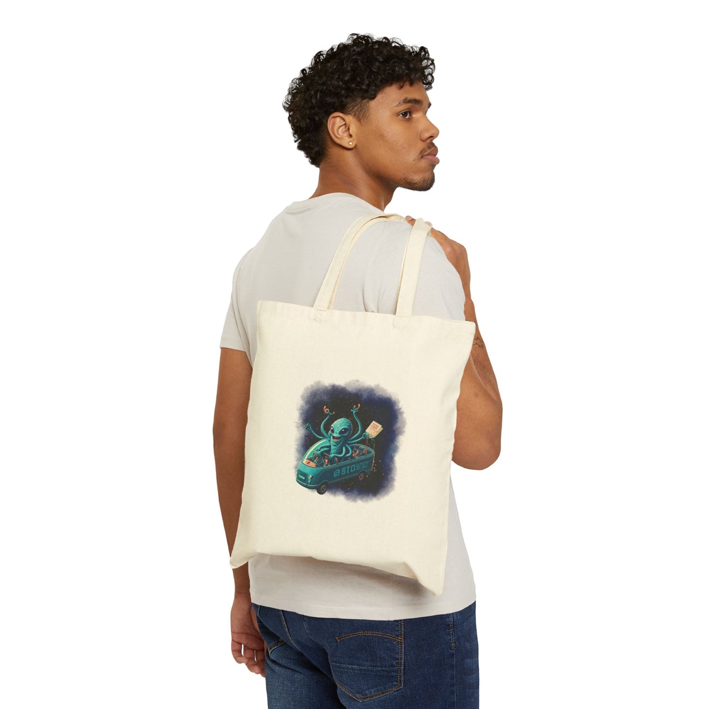 Quirky Alien Tote Bag - Unique Subway Design | Carry Your World in Style!