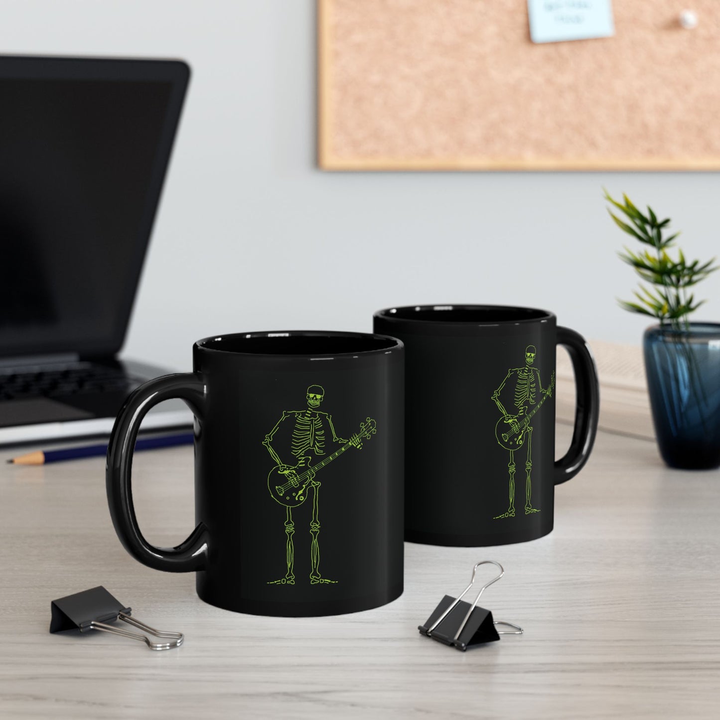 Skeleton Bass Player Mugs and Cups | Hard Rock Gift