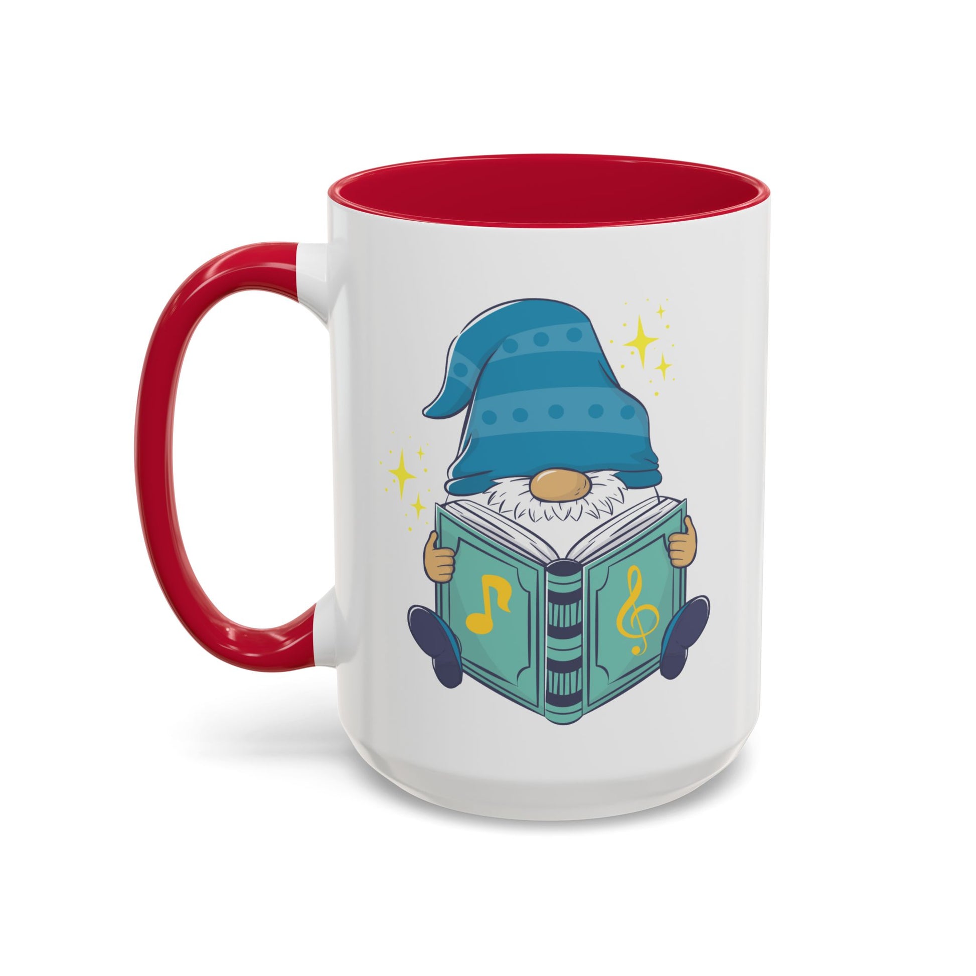 Whimsical Gnome & Music Book Mug - Brew Your Story | Ceramic Coffee & Tea Cup (11oz/15oz)