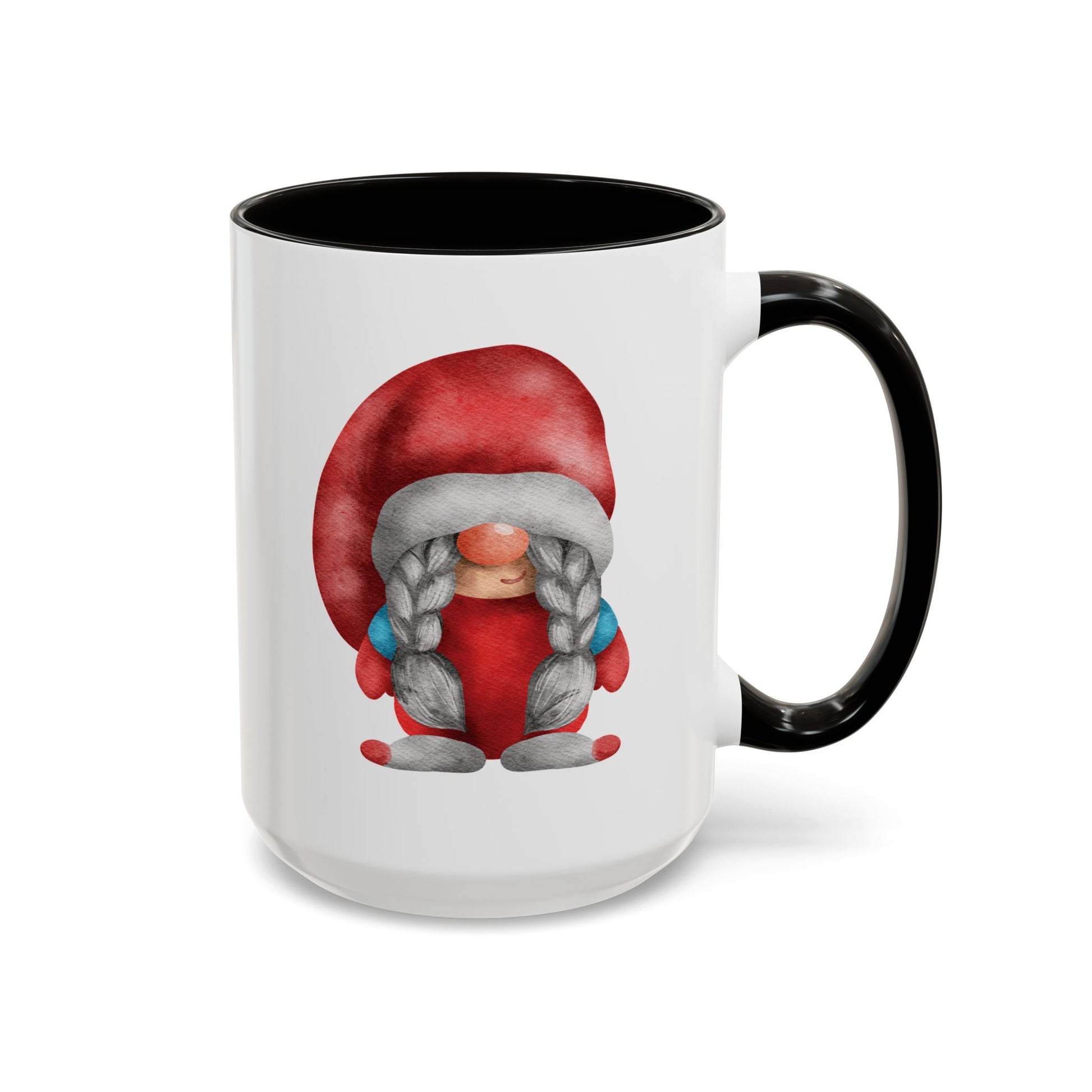 Cheerful Red Gnome with Braids Mug - Sip Your Sweet Melody | Ceramic Coffee & Tea Cup (11oz/15oz)