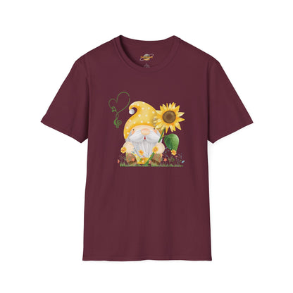 Gnome with Sunflower Unisex T-Shirt: Sunshine, Smiles & Secret Songs