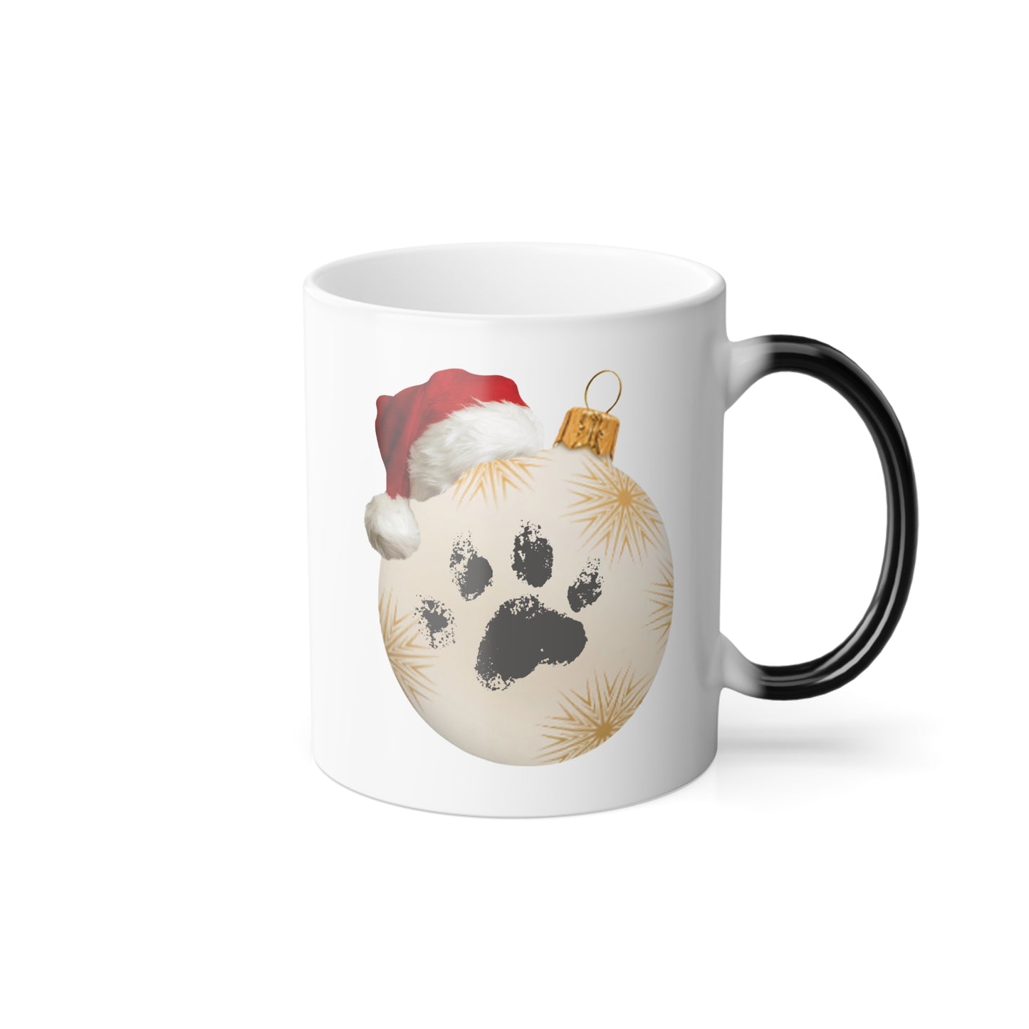 "Santa Paws" Pet Paw Print Color Changing Mug | Heat Reveal Holiday Coffee Cup