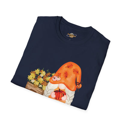 Flower Pot Gnome Unisex T-Shirt: Autumnal Charm & Secret Melodies