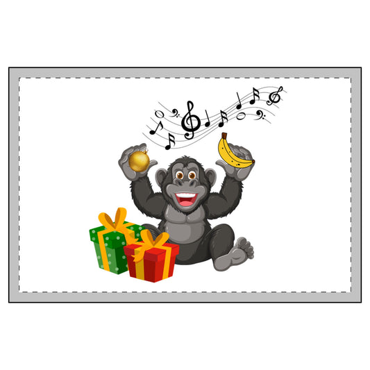Ice Skating Monkey Candle & Fluffy Santa Socks Gift Set