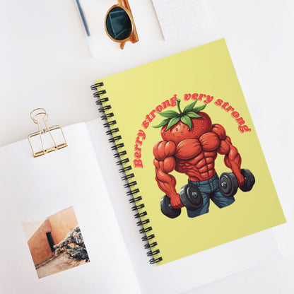 "Berry Strong" Strawberry Spiral Notebook - Bodybuilding Journal