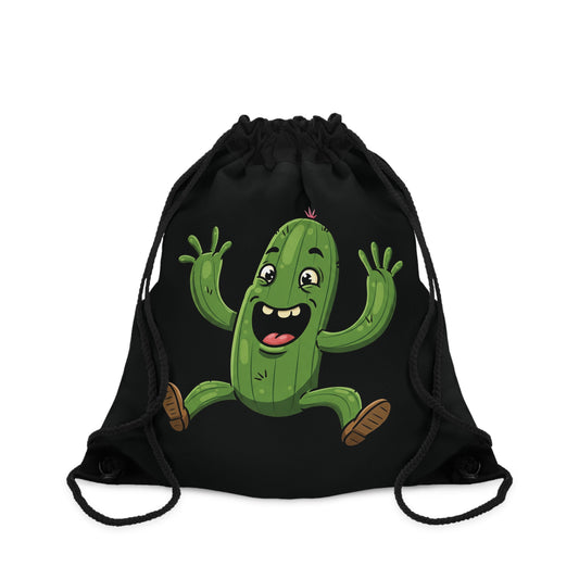 Happy Jumping Cactus" Drawstring Bag - Fun & Durable for Everyday Adventures One size