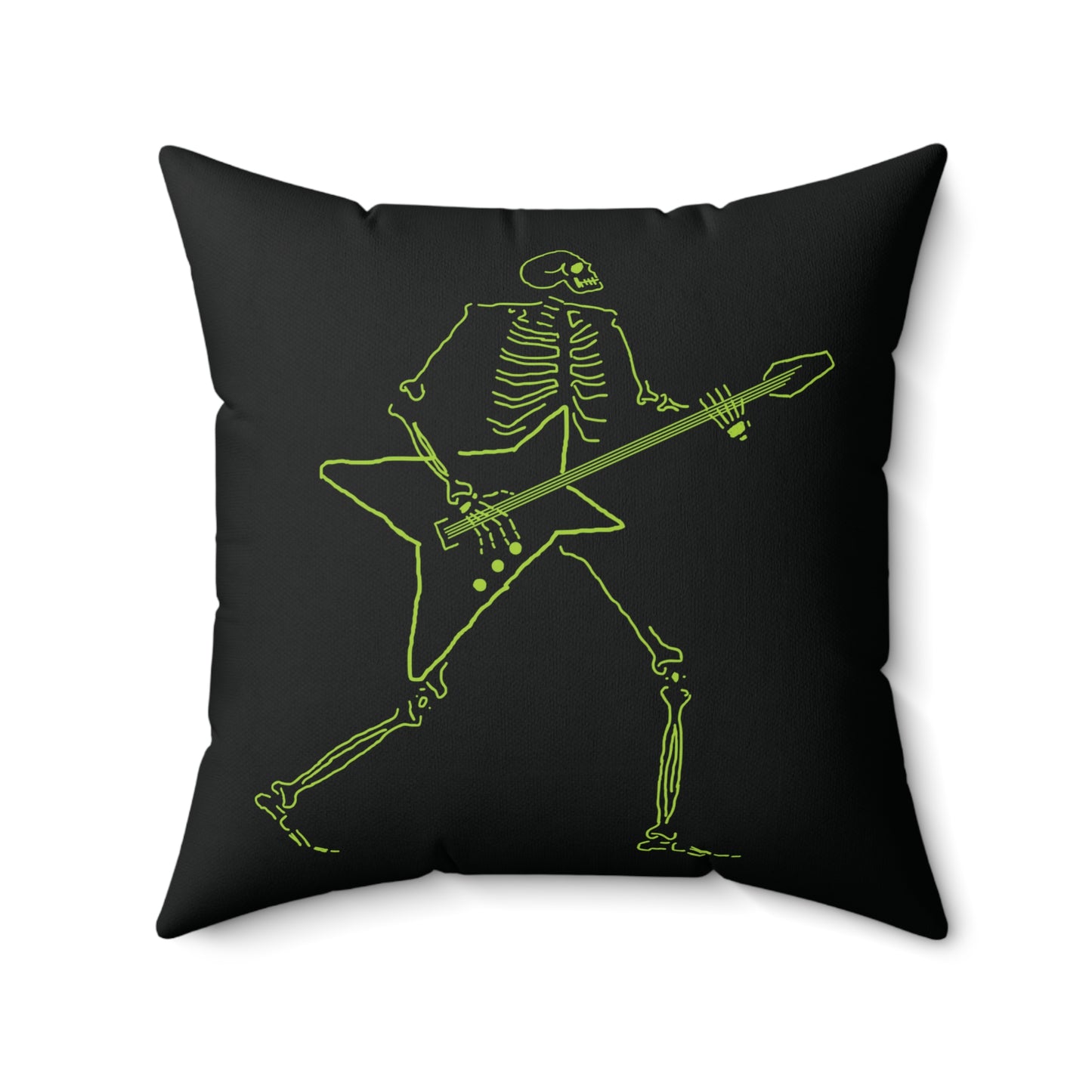 Electric Afterlife: Star-Guitar Skeleton Fluo Pillow