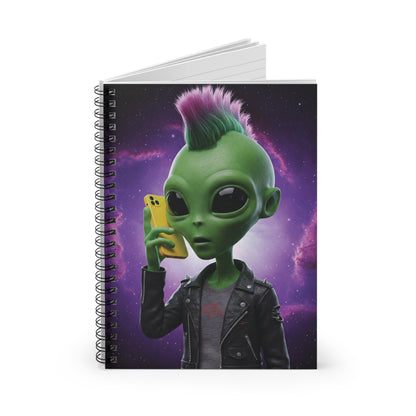 Alien Punk at Mobile Spiral Notebook - A Rebel Journal for Your Edgy Ideas One Size