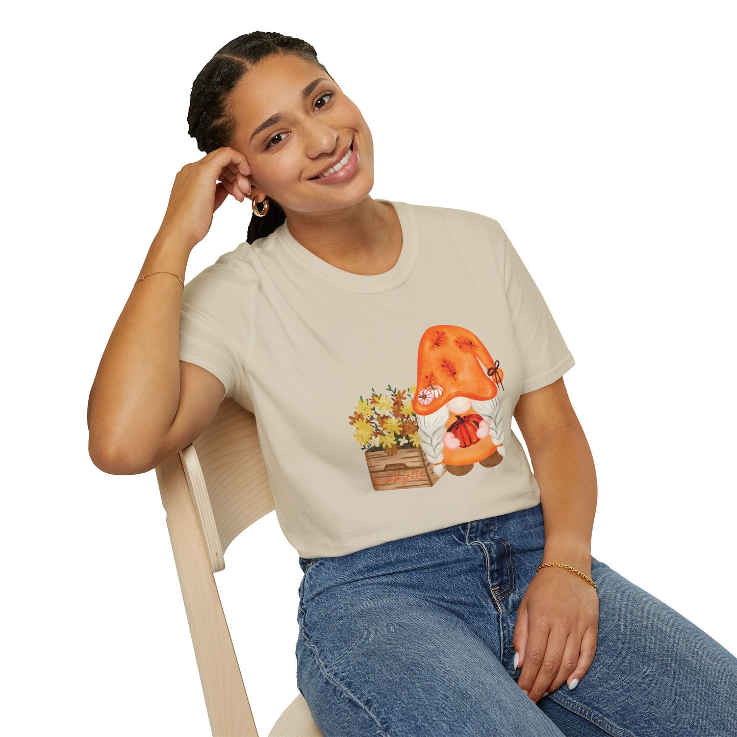 Flower Pot Gnome Unisex T-Shirt: Autumnal Charm & Secret Melodies