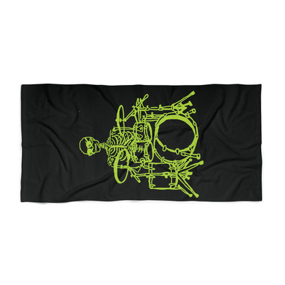 Metal Skeleton Drum Player Beach Towel - Soft & Absorbent