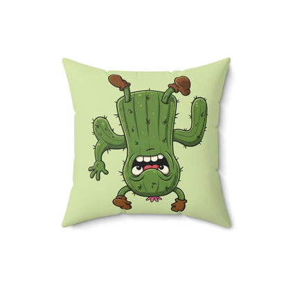 Shocked upside-down Cactus throw pillow