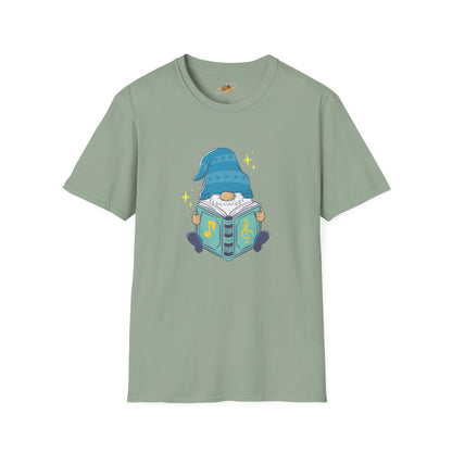 Mystical Book-Reading Gnome Unisex T-Shirt: Stories & Sparkle