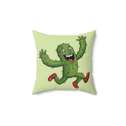 Running Cactus throw pillow