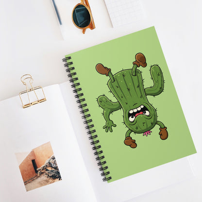 Stressed Upside-Down Cactus Spiral Notebook | Funny Work Journal & Mood Gift Idea