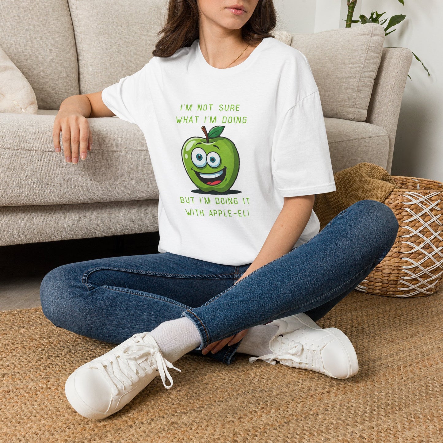 Apple-El t-shirt: Funny Smiling Apple Positive Tee