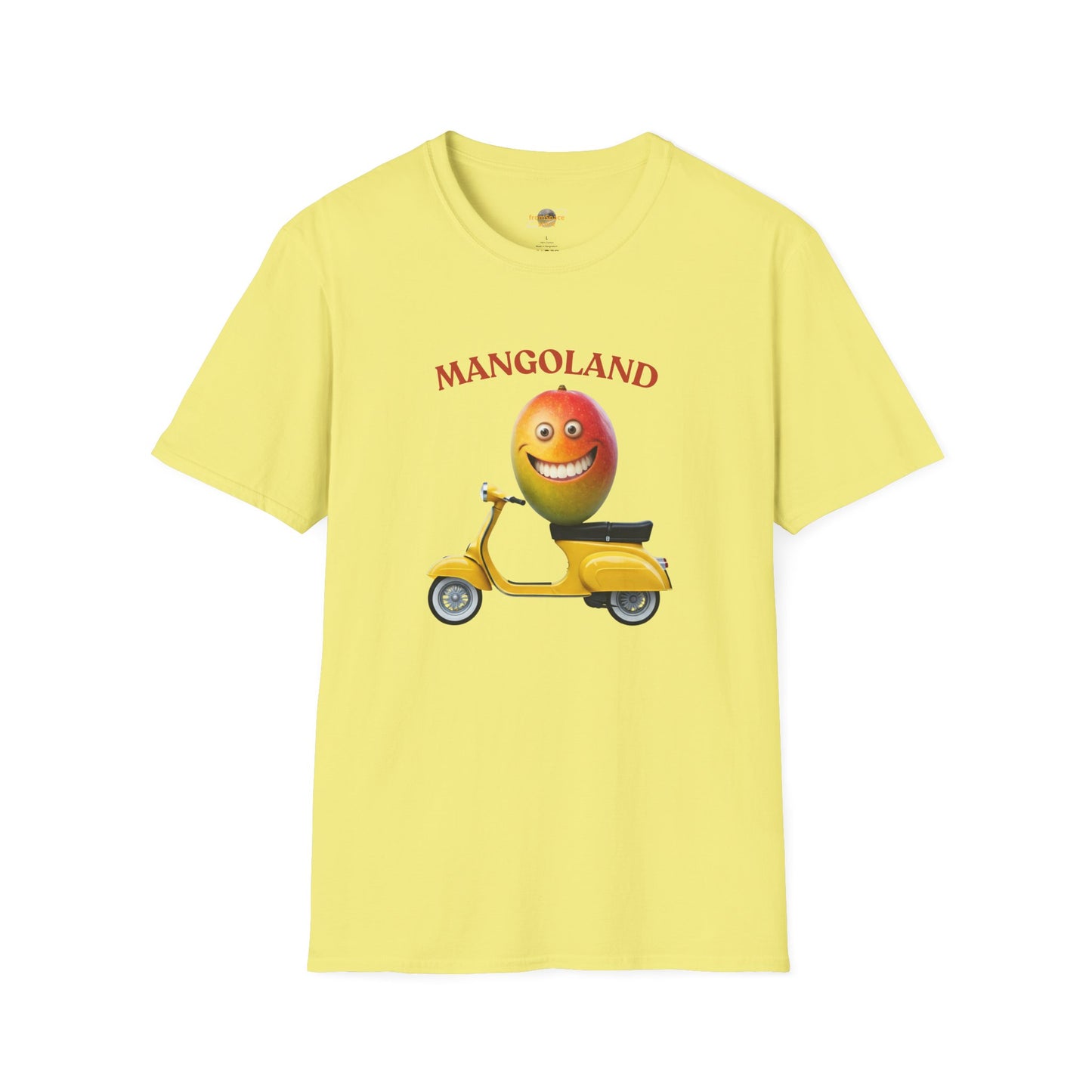 Mangoland t-shirt: Funny Mango Riding Vespa Tee