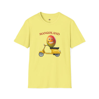 Mangoland t-shirt: Funny Mango Riding Vespa Tee