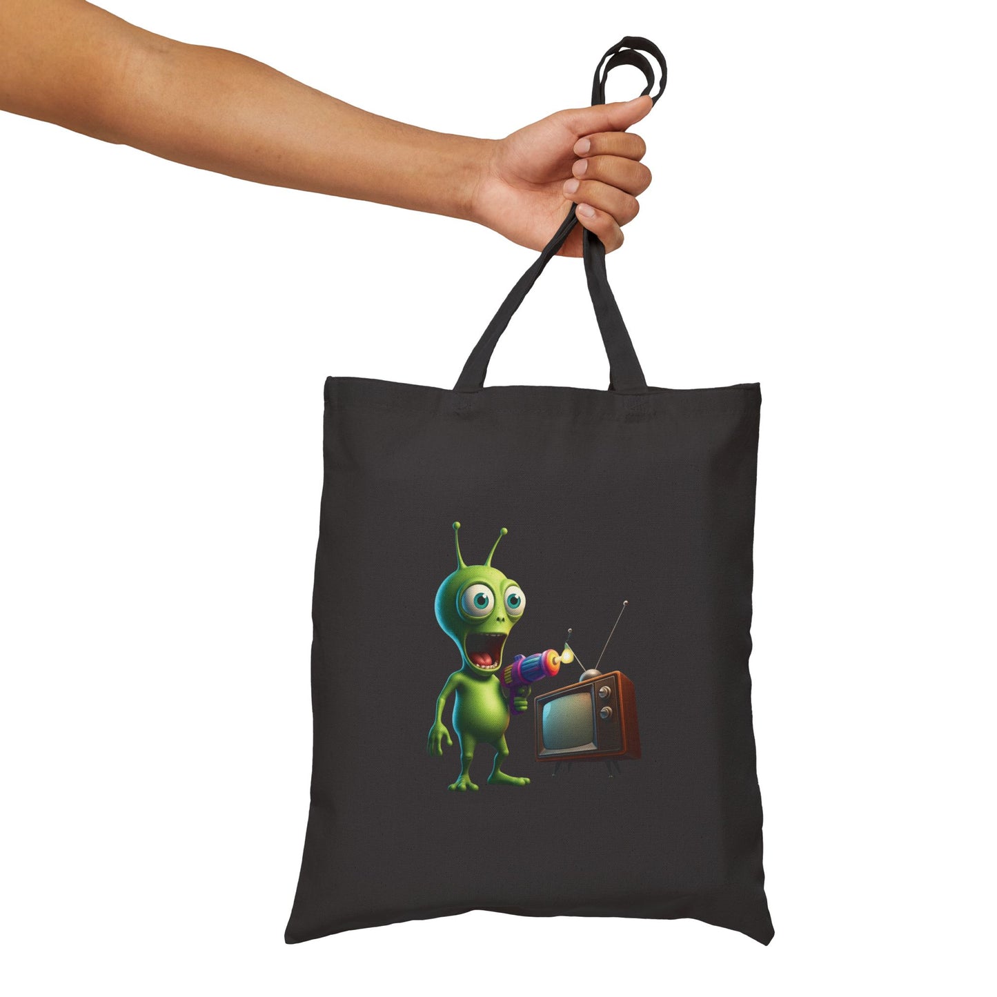 Beam Me Up! Alien Graphic Tote Bag - Eco-Friendly & Unique
