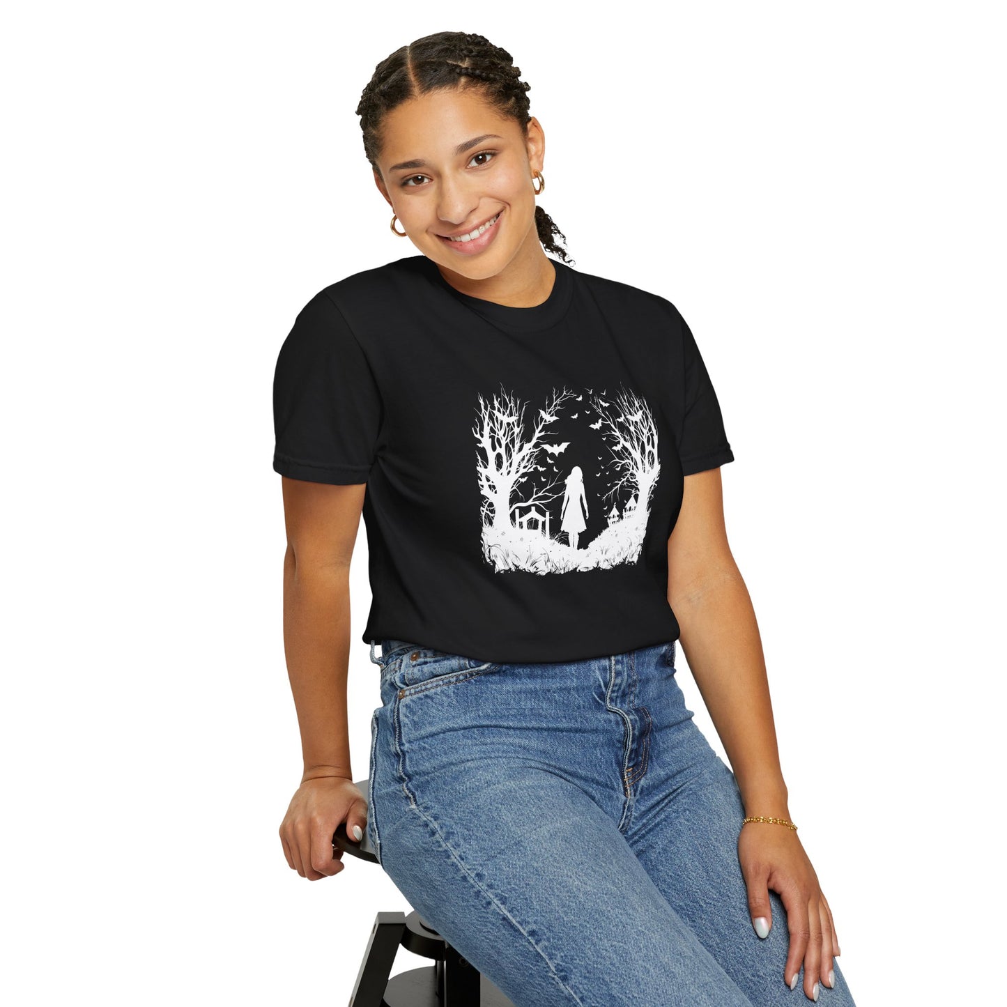 Halloween in Forest Unisex T-Shirt | Spooky Web Tee