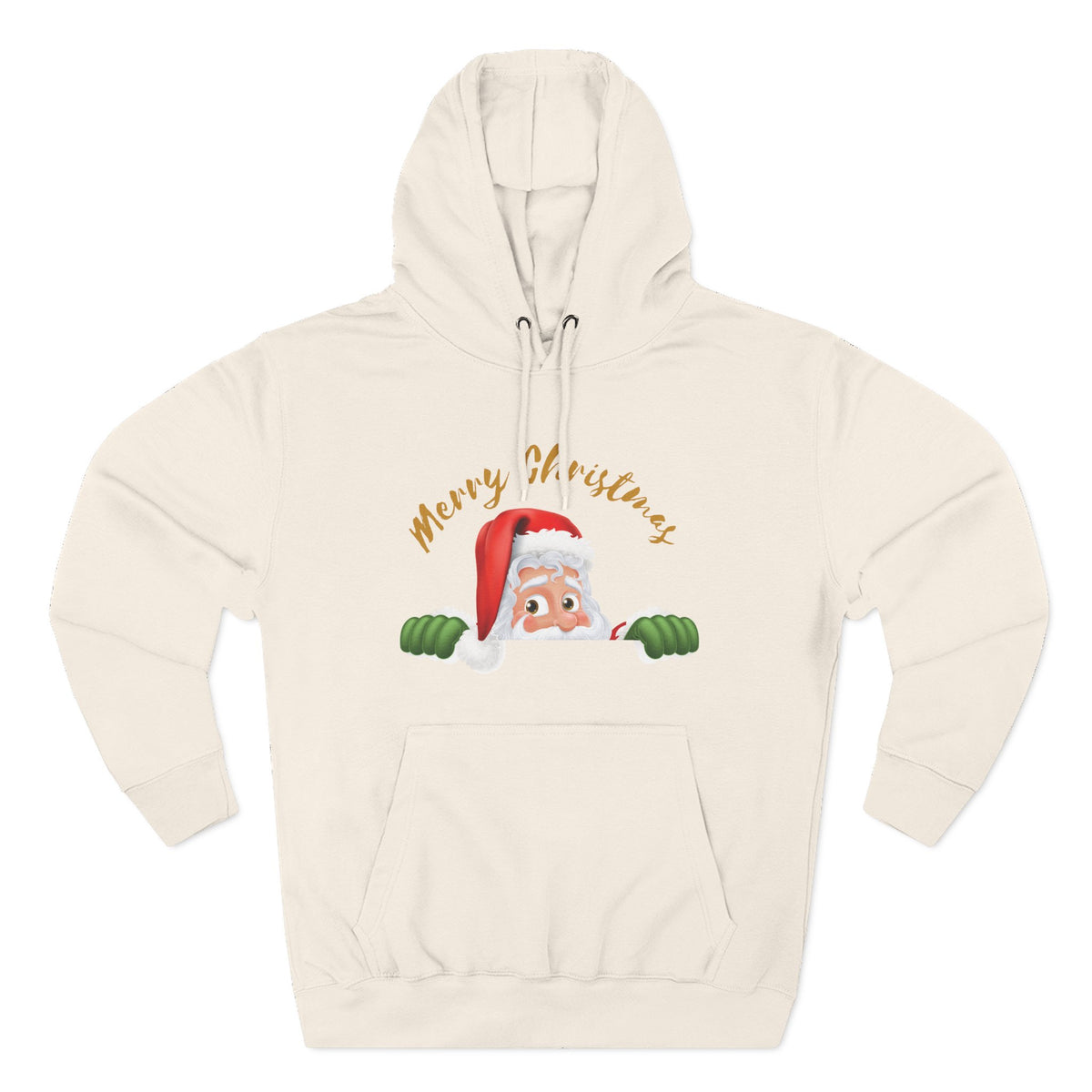 Three-Panel Fleece Hoodie - santa claus merry christmas