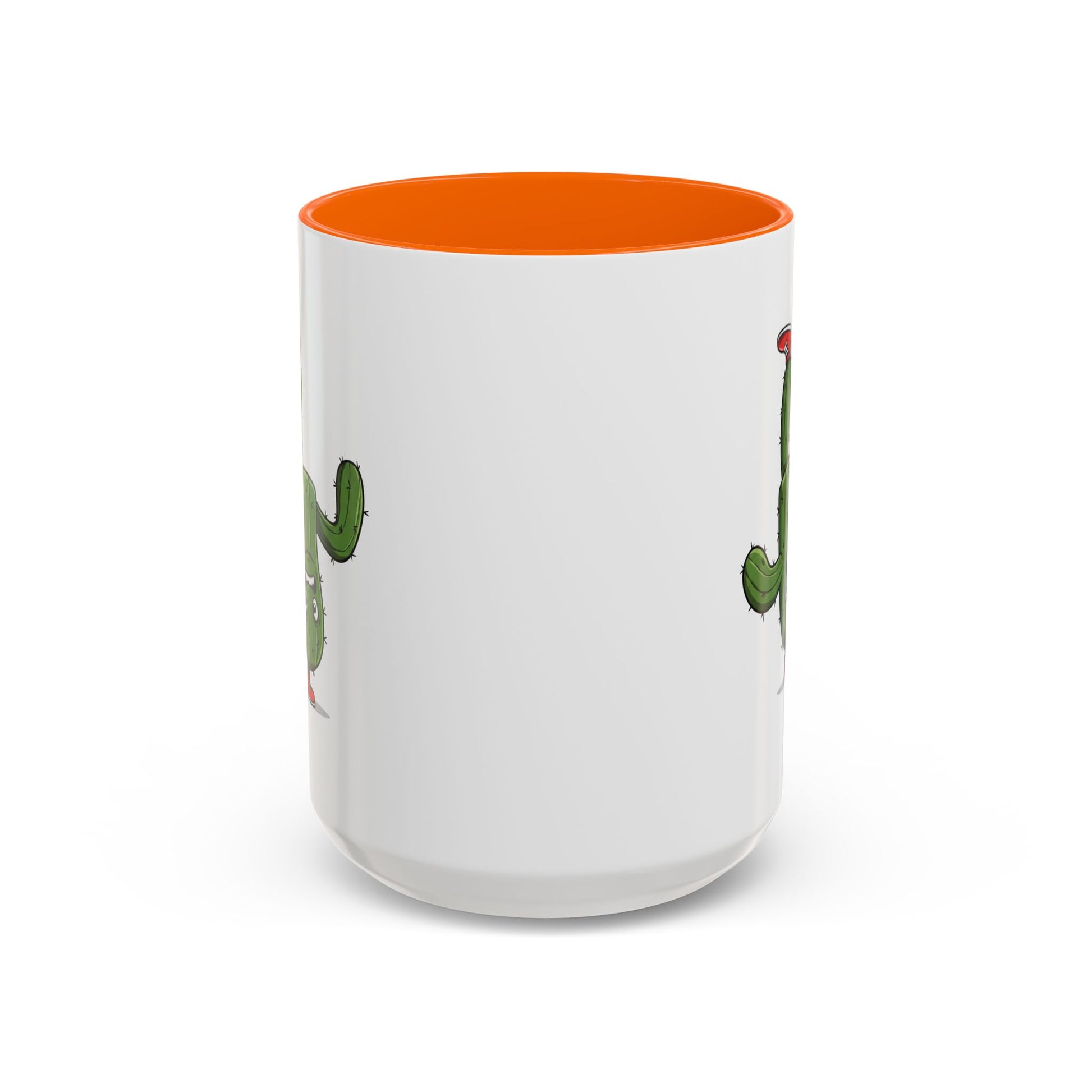 Cactus Mania Upside Down Cactus Mug - Unique & Fun Ceramic Cup for All Ages 15oz Orange