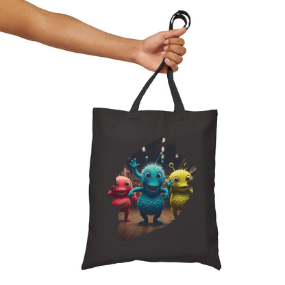 Alien Dancer Tote Bag: Funny & Unique Music Lover Gift - Quirky Dancing Aliens on Canvas for Everyday Style