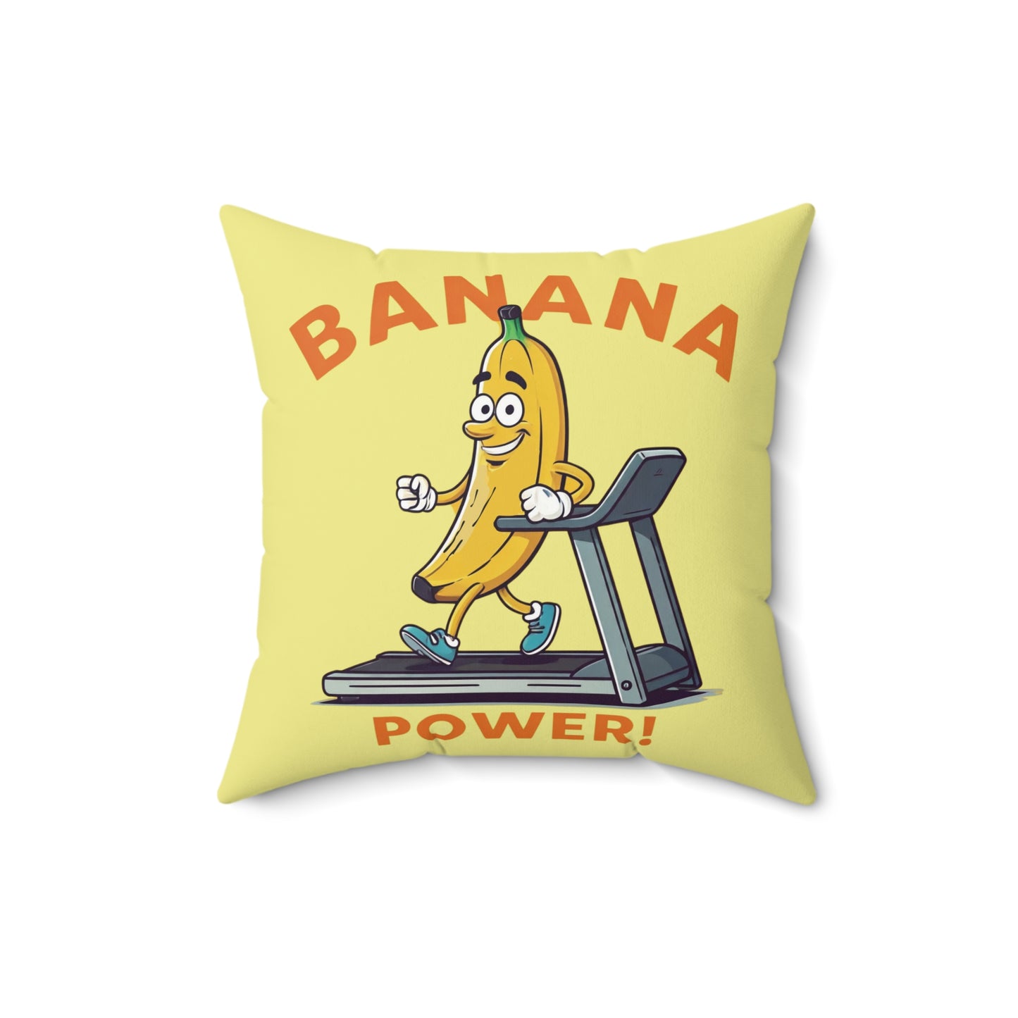 The Infinite Loop: Banana Power Treadmill Throw Pillow