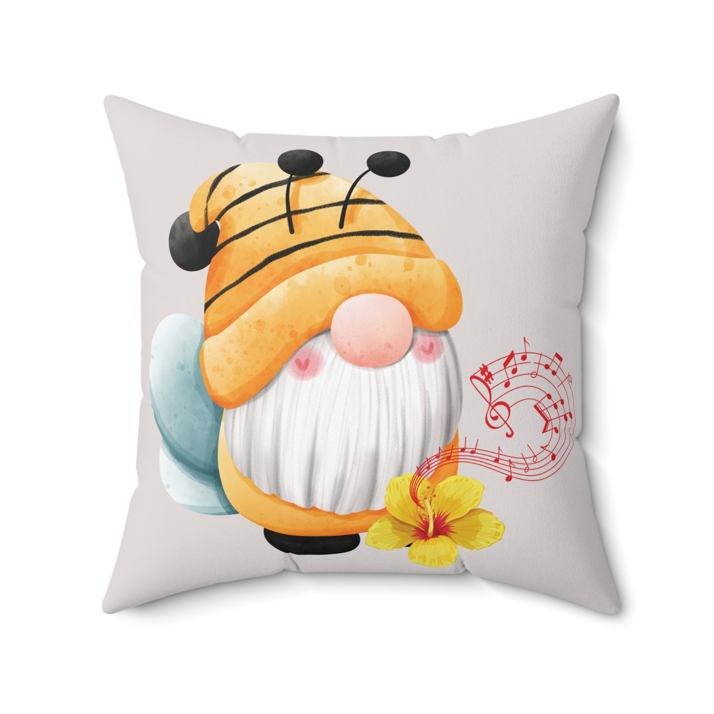 Sweet Nectar Dreams – Bee Gnome Whimsical Throw Pillow