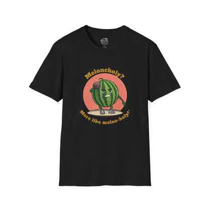 Melon-Holy t-shirt: Funny Watermelon Shot Put Tee Black