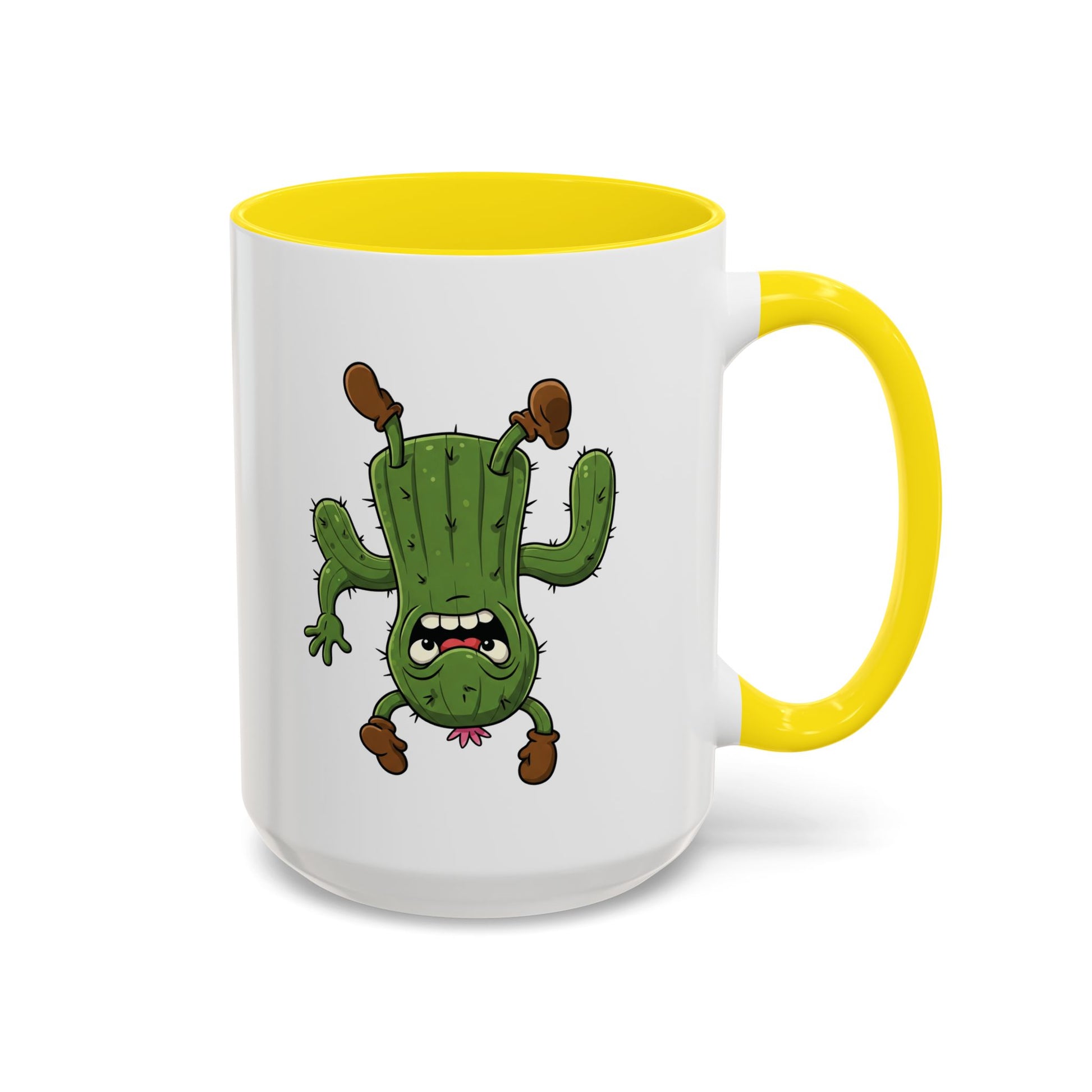Cactus Mania Shocked Cactus Mug - Upside Down Fun Ceramic Cup
